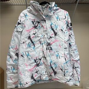 SMN White Jacket with Abstract Print